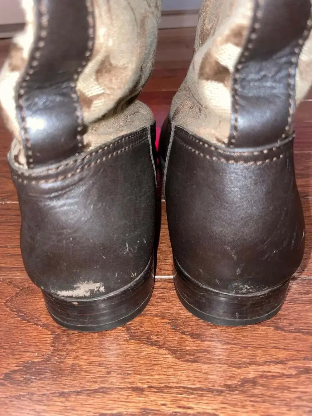 Vintage Coach Chrissi 8.5 Signature C Riding Boots Brown Leather Y2K